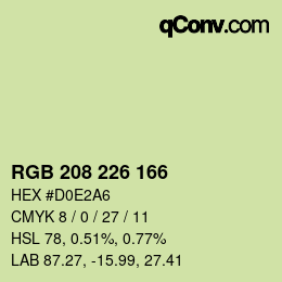 Color code: RGB 208 226 166 | qconv.com