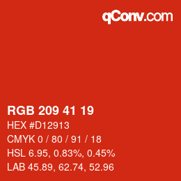 Farbcode: RGB 209 41 19 | qconv.com