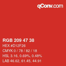 Color code: RGB 209 47 38 | qconv.com