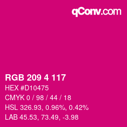 Code couleur: RGB 209 4 117 | qconv.com