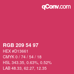 Farbcode: RGB 209 54 97 | qconv.com