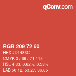 Color code: RGB 209 72 60 | qconv.com