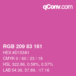 カラーコード: RGB 209 83 161 | qconv.com