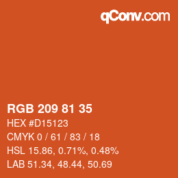 Código de color: RGB 209 81 35 | qconv.com