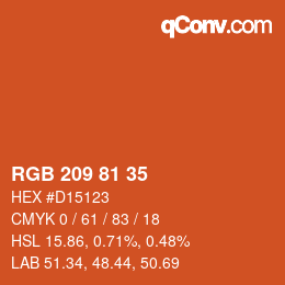 Código de color: RGB 209 81 35 | qconv.com