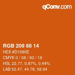 Color code: RGB 209 88 14 | qconv.com