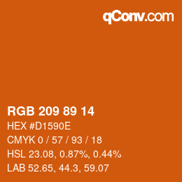 Code couleur: RGB 209 89 14 | qconv.com