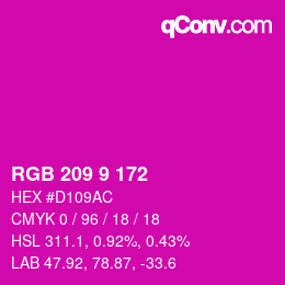 Código de color: RGB 209 9 172 | qconv.com