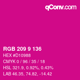 Código de color: RGB 209 9 136 | qconv.com