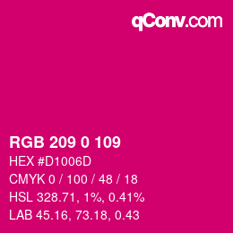 Farbcode: RGB 209 0 109 | qconv.com