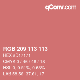 Farbcode: RGB 209 113 113 | qconv.com