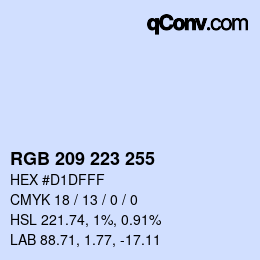 Código de color: RGB 209 223 255 | qconv.com