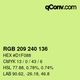 カラーコード: RGB 209 240 136 | qconv.com