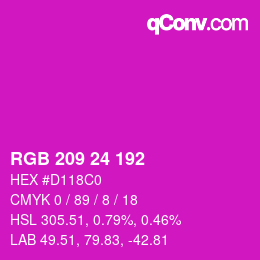 Farbcode: RGB 209 24 192 | qconv.com