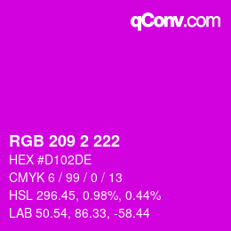 Code couleur: RGB 209 2 222 | qconv.com