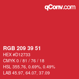 Color code: RGB 209 39 51 | qconv.com