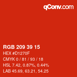 Code couleur: RGB 209 39 15 | qconv.com