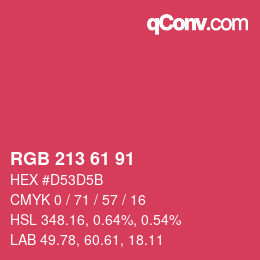 Código de color: RGB 213 61 91 | qconv.com