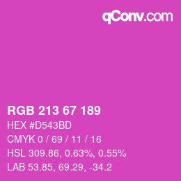 Code couleur: RGB 213 67 189 | qconv.com