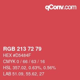 Color code: RGB 213 72 79 | qconv.com