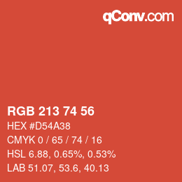 Color code: RGB 213 74 56 | qconv.com