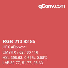 Farbcode: RGB 213 82 85 | qconv.com