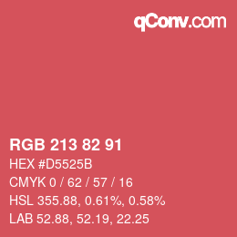 Código de color: RGB 213 82 91 | qconv.com