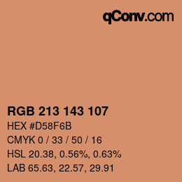 Color code: RGB 213 143 107 | qconv.com