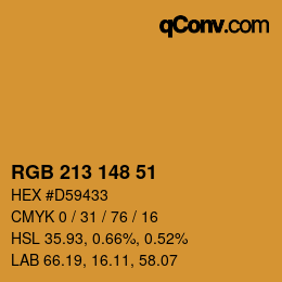 Color code: RGB 213 148 51 | qconv.com