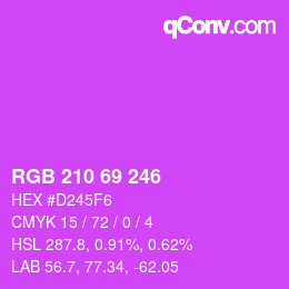 カラーコード: RGB 210 69 246 | qconv.com