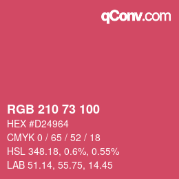 カラーコード: RGB 210 73 100 | qconv.com