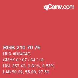 Farbcode: RGB 210 70 76 | qconv.com