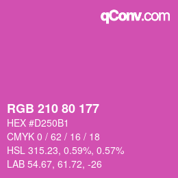 Código de color: RGB 210 80 177 | qconv.com