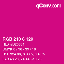 Color code: RGB 210 8 129 | qconv.com