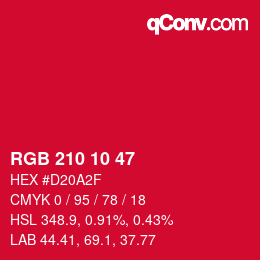 Color code: RGB 210 10 47 | qconv.com