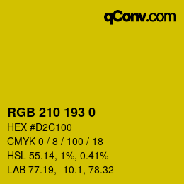 Código de color: RGB 210 193 0 | qconv.com