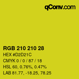 Code couleur: RGB 210 210 28 | qconv.com