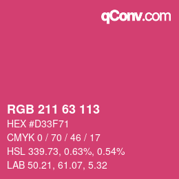 Code couleur: RGB 211 63 113 | qconv.com