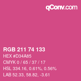 Code couleur: RGB 211 74 133 | qconv.com