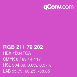 カラーコード: RGB 211 79 202 | qconv.com