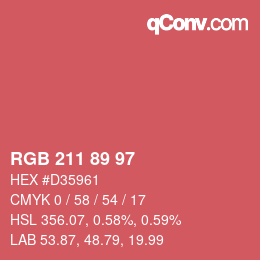 Code couleur: RGB 211 89 97 | qconv.com