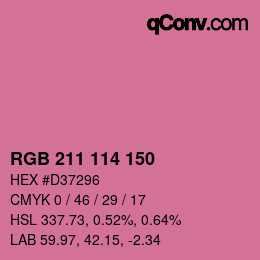 Code couleur: RGB 211 114 150 | qconv.com