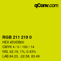 Farbcode: RGB 211 219 0 | qconv.com