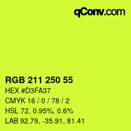 Código de color: RGB 211 250 55 | qconv.com