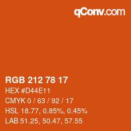 Color code: RGB 212 78 17 | qconv.com