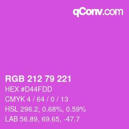 カラーコード: RGB 212 79 221 | qconv.com