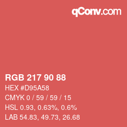 Farbcode: RGB 217 90 88 | qconv.com