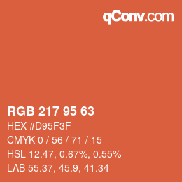 Código de color: RGB 217 95 63 | qconv.com