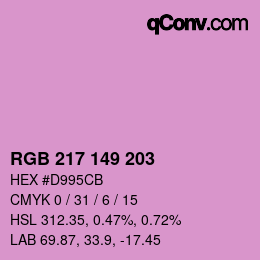 Color code: RGB 217 149 203 | qconv.com