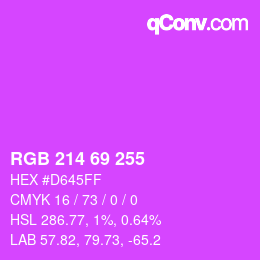 カラーコード: RGB 214 69 255 | qconv.com